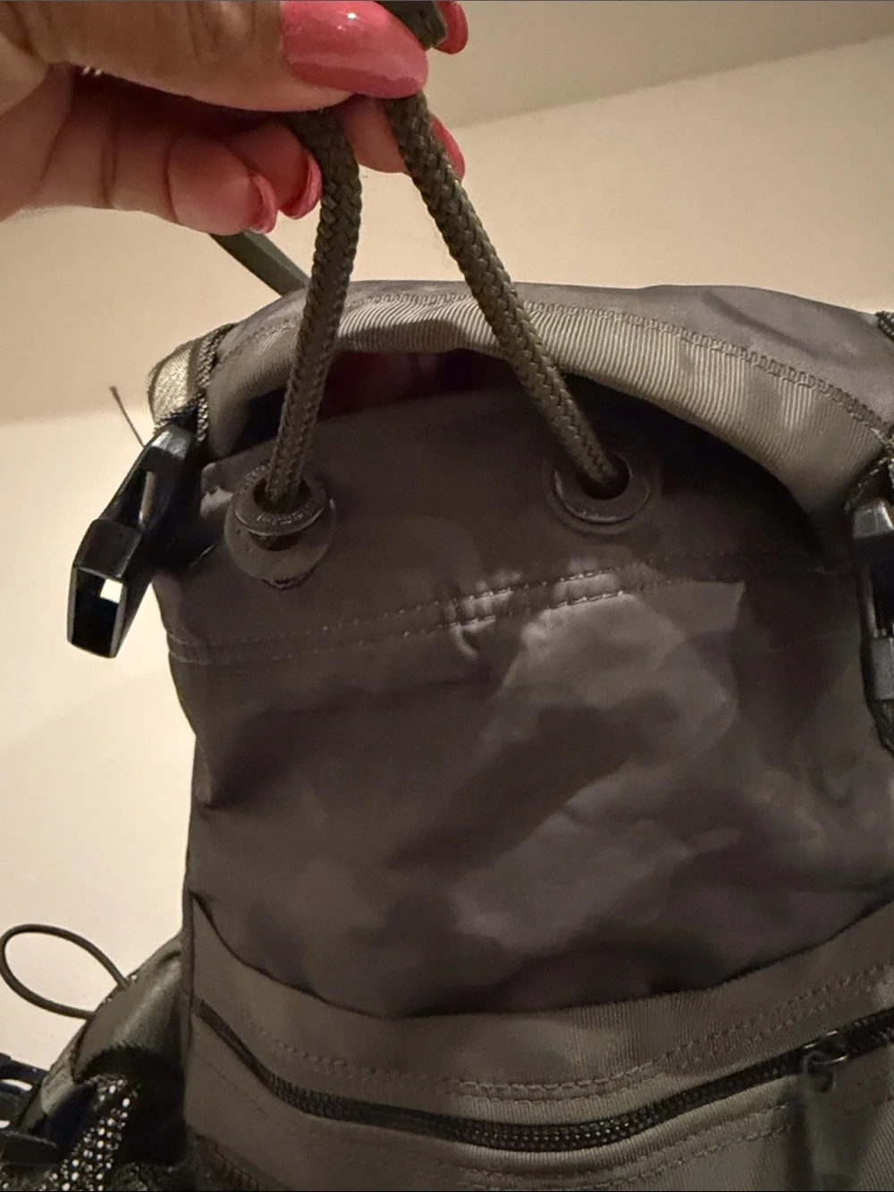 lululemon athletica Tan Roll-Top Backpack with Mesh Pockets